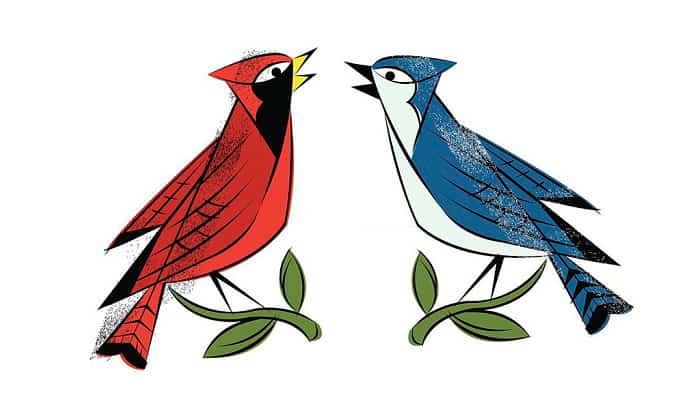 seeing blue jay and cardinal together meaning
